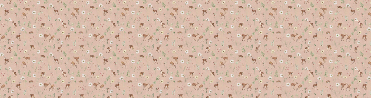 Dancing Deer - Pink European wallpaper motif design for kids room — Artehub Egypt