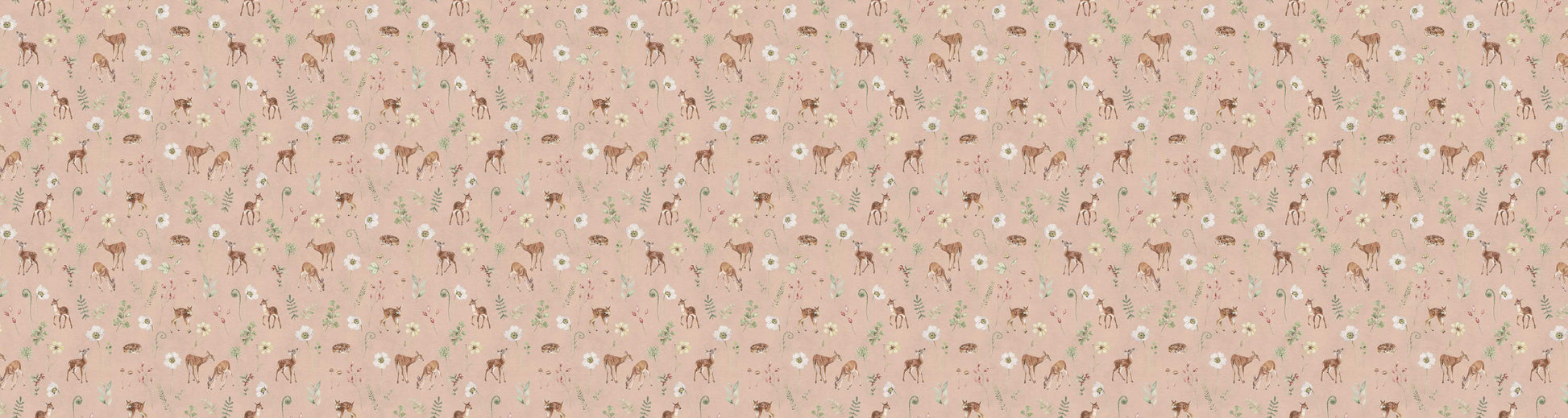 Dancing Deer - Pink European wallpaper motif design for kids room — Artehub Egypt