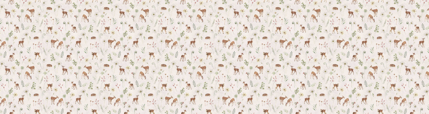 Dancing Deer - White European wallpaper motif design for kids room — Artehub Egypt