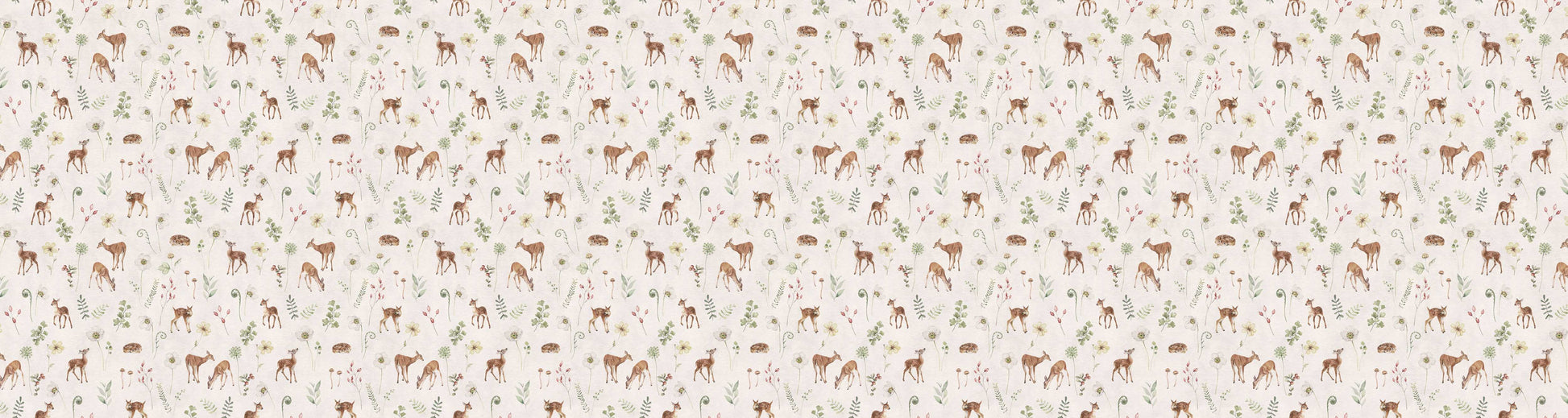 Dancing Deer - White European wallpaper motif design for kids room — Artehub Egypt