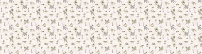 Dashing Dinos - White European wallpaper motif design for kids room — Artehub Egypt