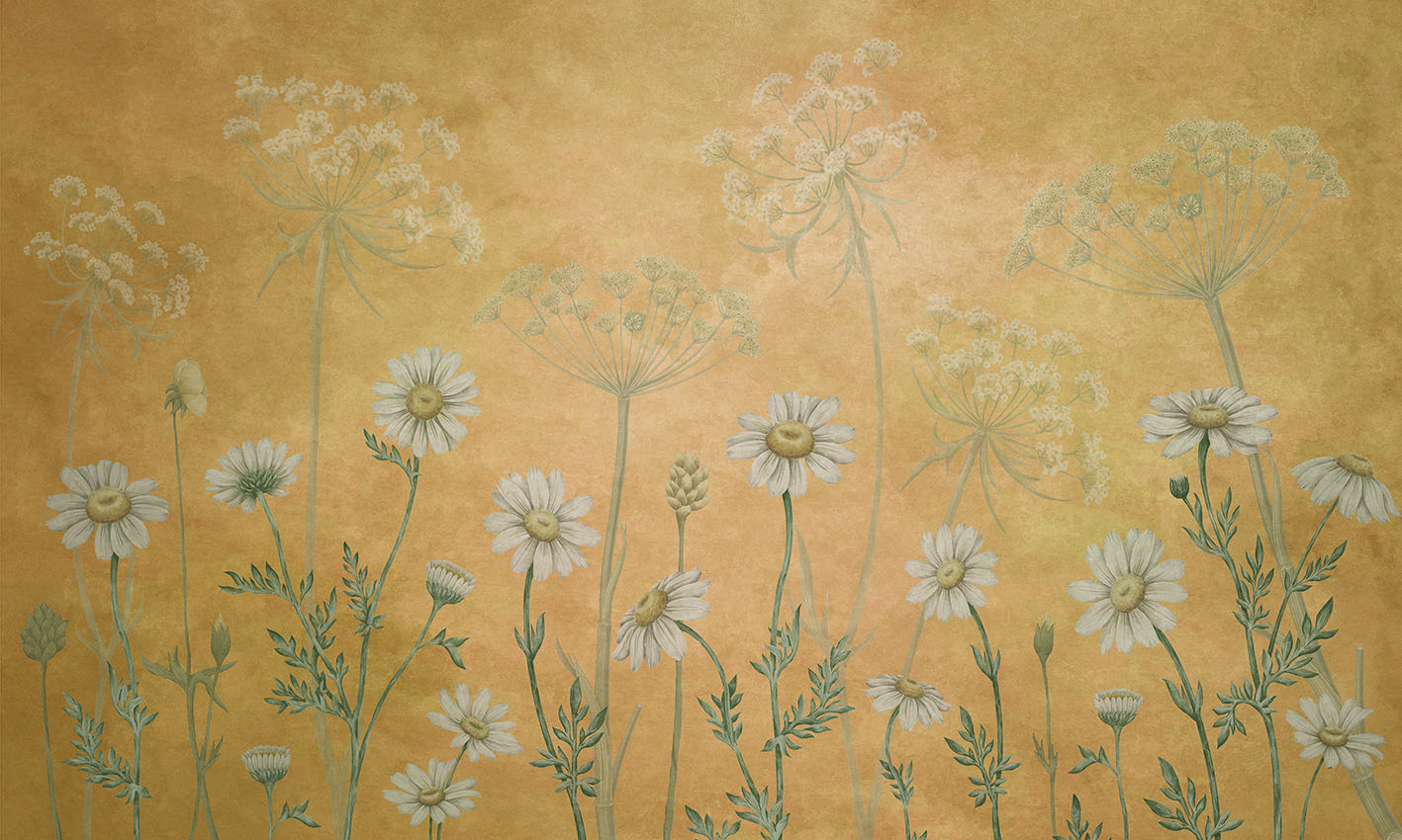 Dazzling Daisies - Yellow wallpaper design — Artehub Egypt
