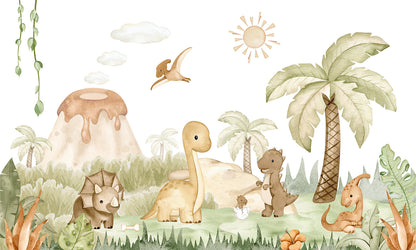 Dino_Baby mural wallpaper design — premium kids room wallpaper by Artehub Egypt