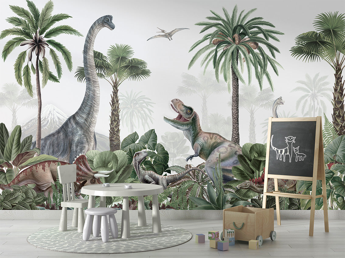 Dino Jive luxury wallpaper in kids room interior — Artehub Egypt