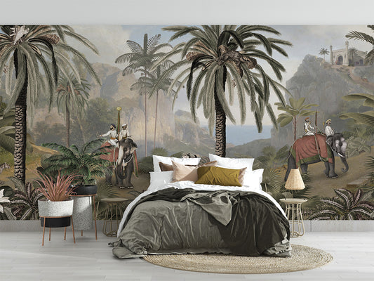 Elephant Elegance luxury wallpaper interior room:bedroom — Artehub Egypt