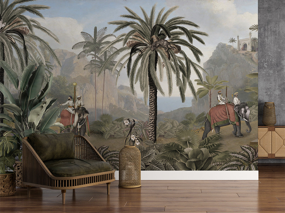 Elephant Elegance luxury wallpaper interior room:livingroom — Artehub Egypt
