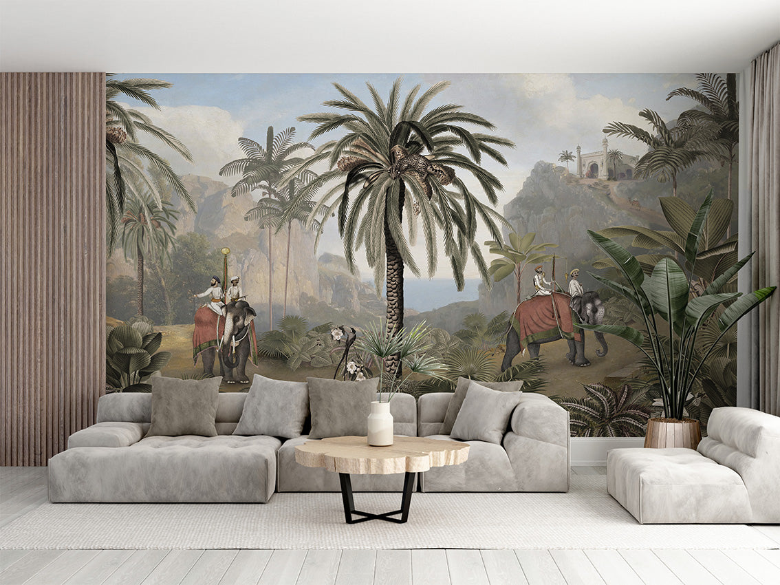 Elephant Elegance luxury wallpaper interior room:livingroom — Artehub Egypt