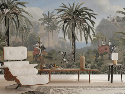 Elephant Elegance luxury wallpaper interior room:livingroom — Artehub Egypt