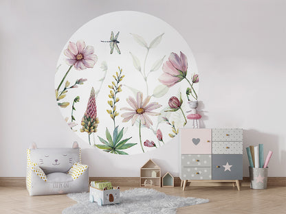 Fabulous Flowers wall circle sticker by Artehub