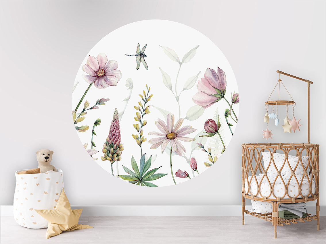 Fabulous Flowers wall circle sticker by Artehub