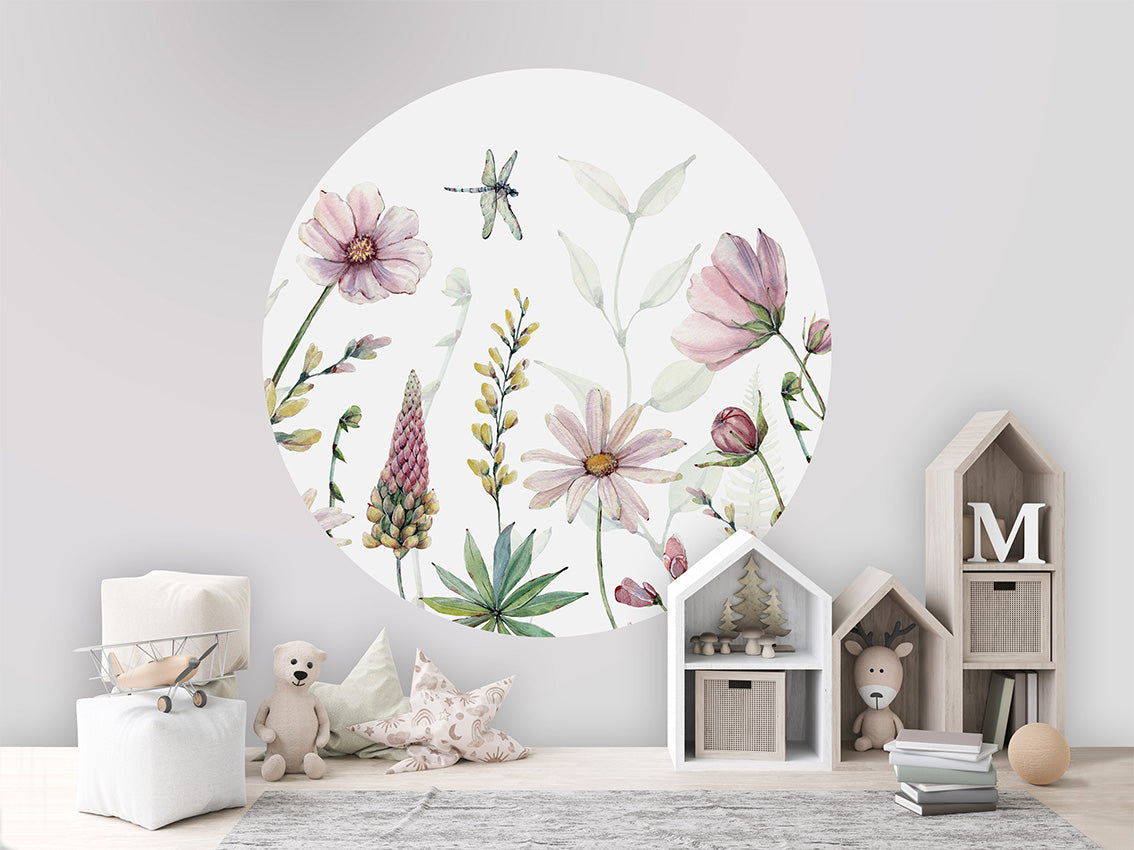 Fabulous Flowers wall circle sticker by Artehub