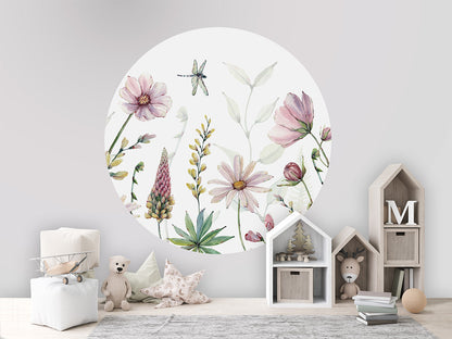 Fabulous Flowers wall circle sticker by Artehub