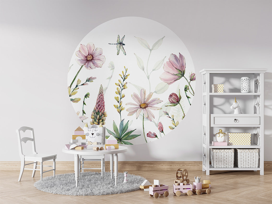 Fabulous Flowers wall circle sticker by Artehub