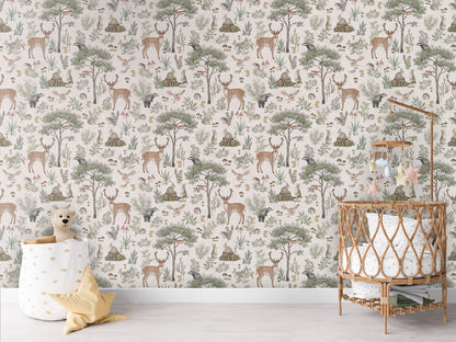 Fantastic Forest - White luxury wallpaper in kids room interior — Artehub Egypt