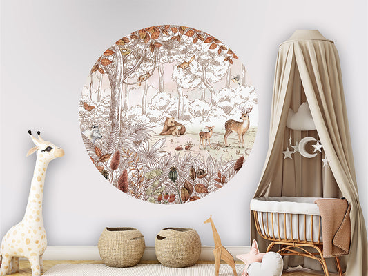Forest Friends Autumn 1 wall circle sticker by Artehub
