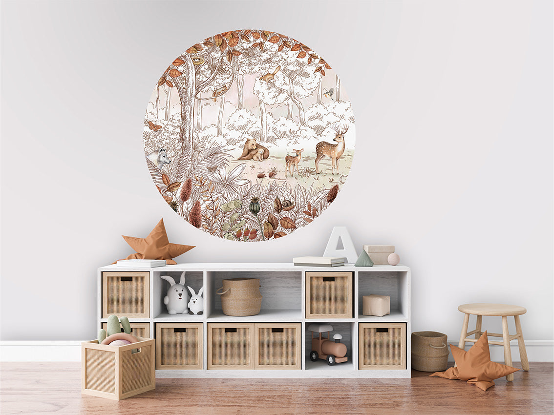 Forest Friends Autumn 1 wall circle sticker by Artehub