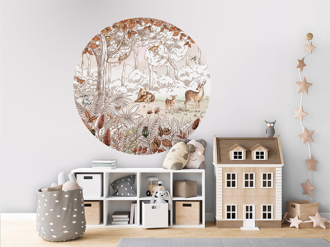 Forest Friends Autumn 1 wall circle sticker by Artehub