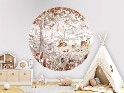 Forest Friends Autumn 1 wall circle sticker by Artehub