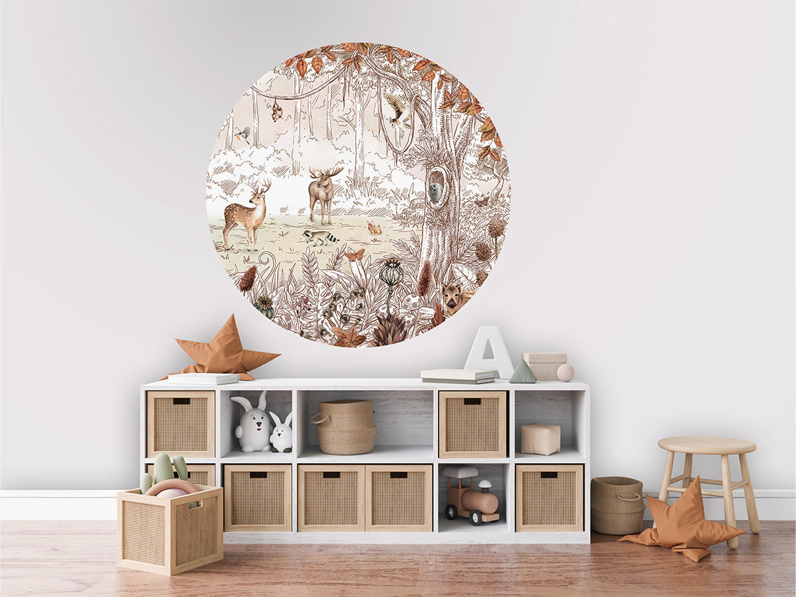 Forest Friends Autumn 2 wall circle sticker by Artehub
