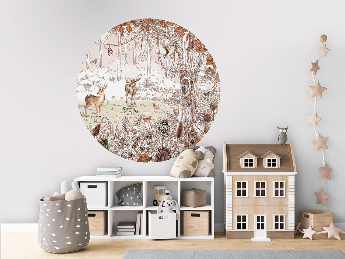 Forest Friends Autumn 2 wall circle sticker by Artehub