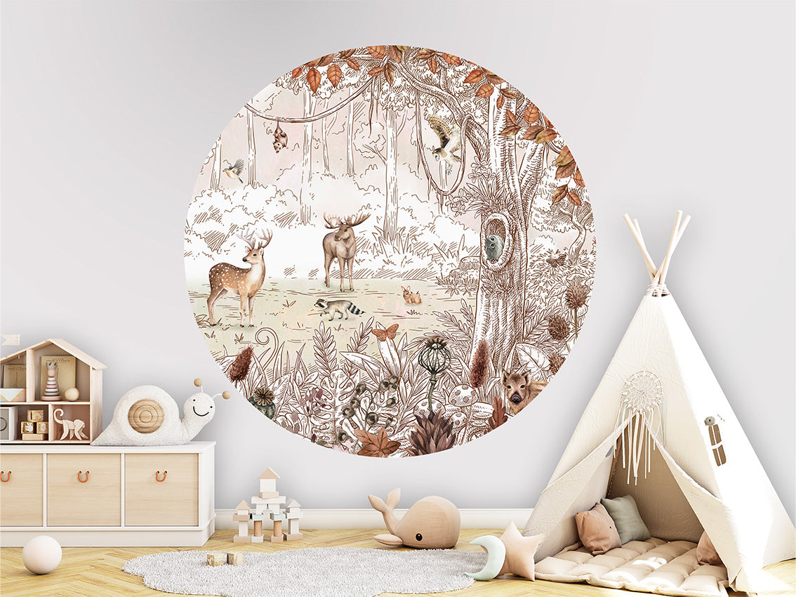 Forest Friends Autumn 2 wall circle sticker by Artehub