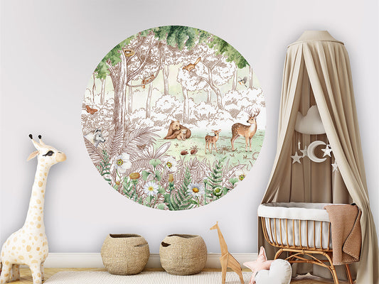 Forest Friends Spring 1 wall circle sticker by Artehub