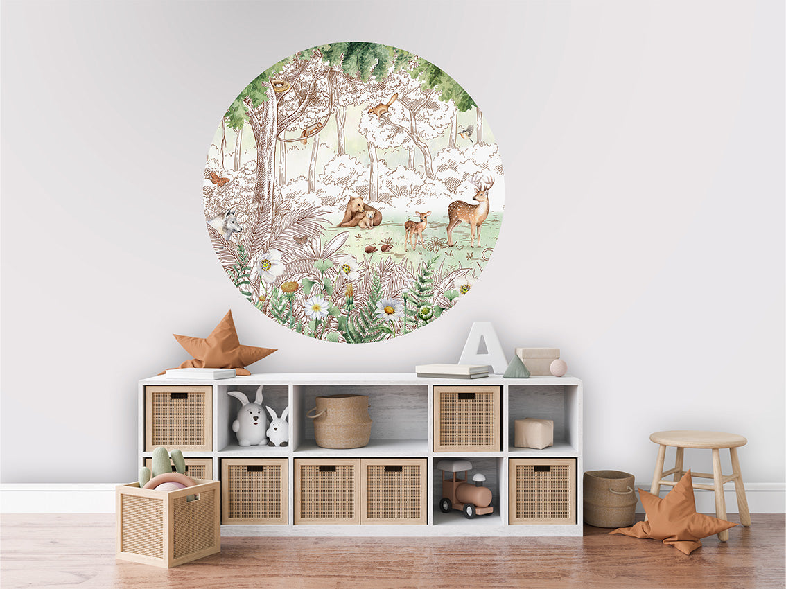 Forest Friends Spring 1 wall circle sticker by Artehub