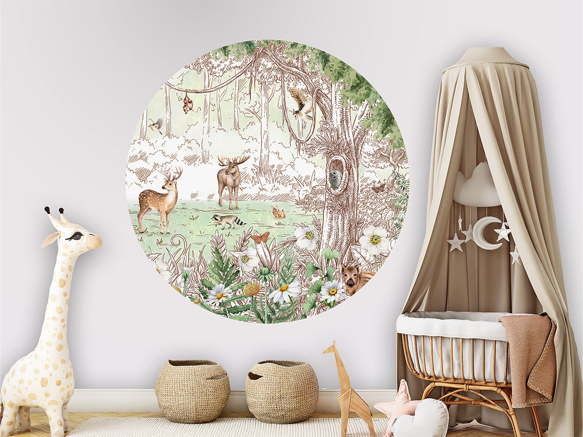 Forest Friends Spring 2 wall circle sticker by Artehub