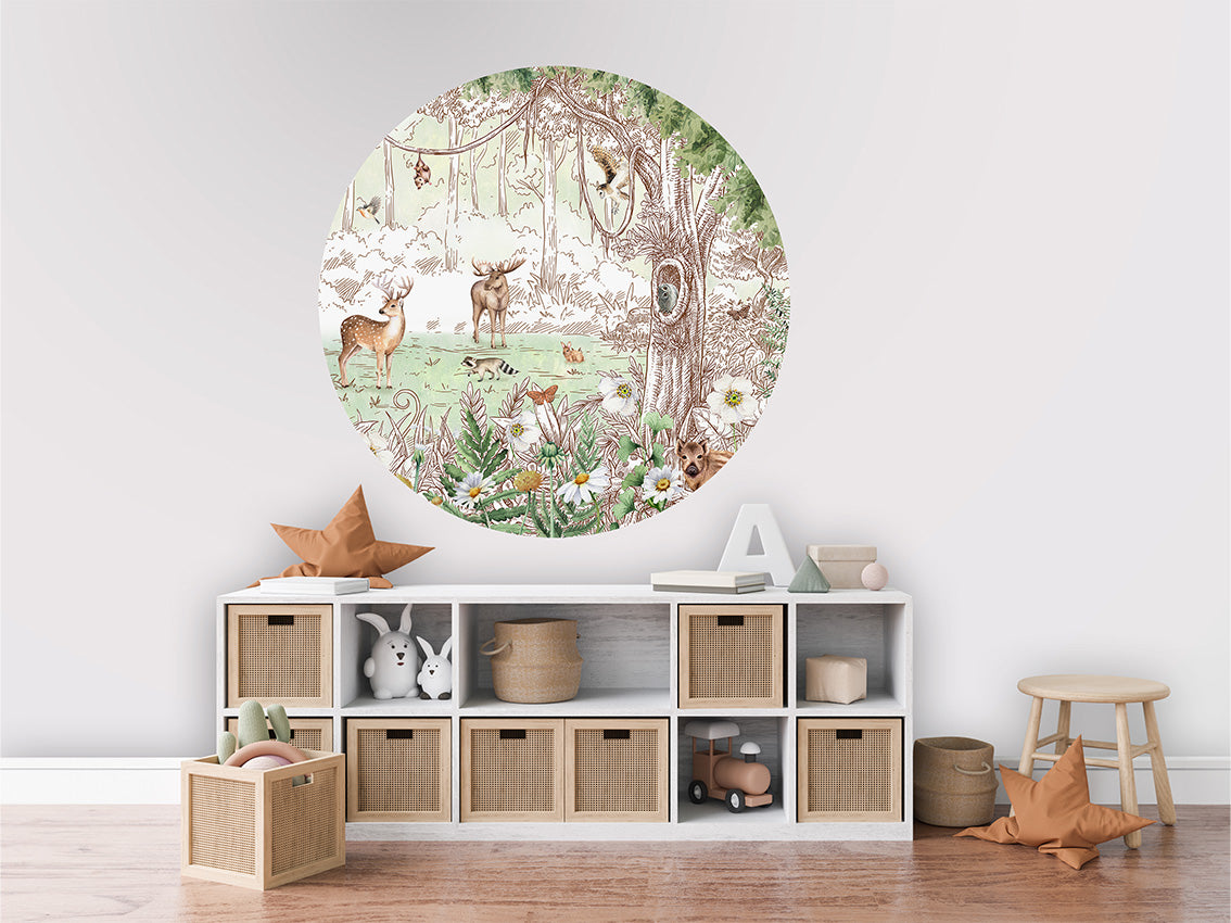 Forest Friends Spring 2 wall circle sticker by Artehub