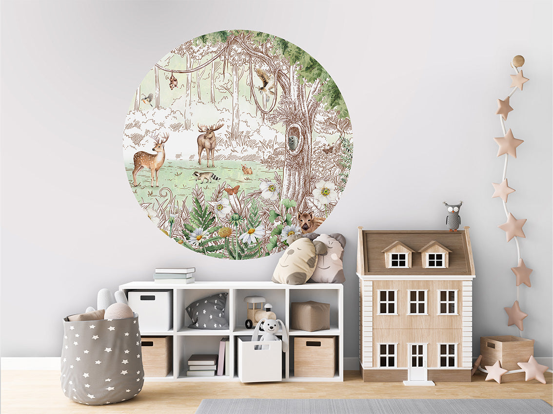 Forest Friends Spring 2 wall circle sticker by Artehub