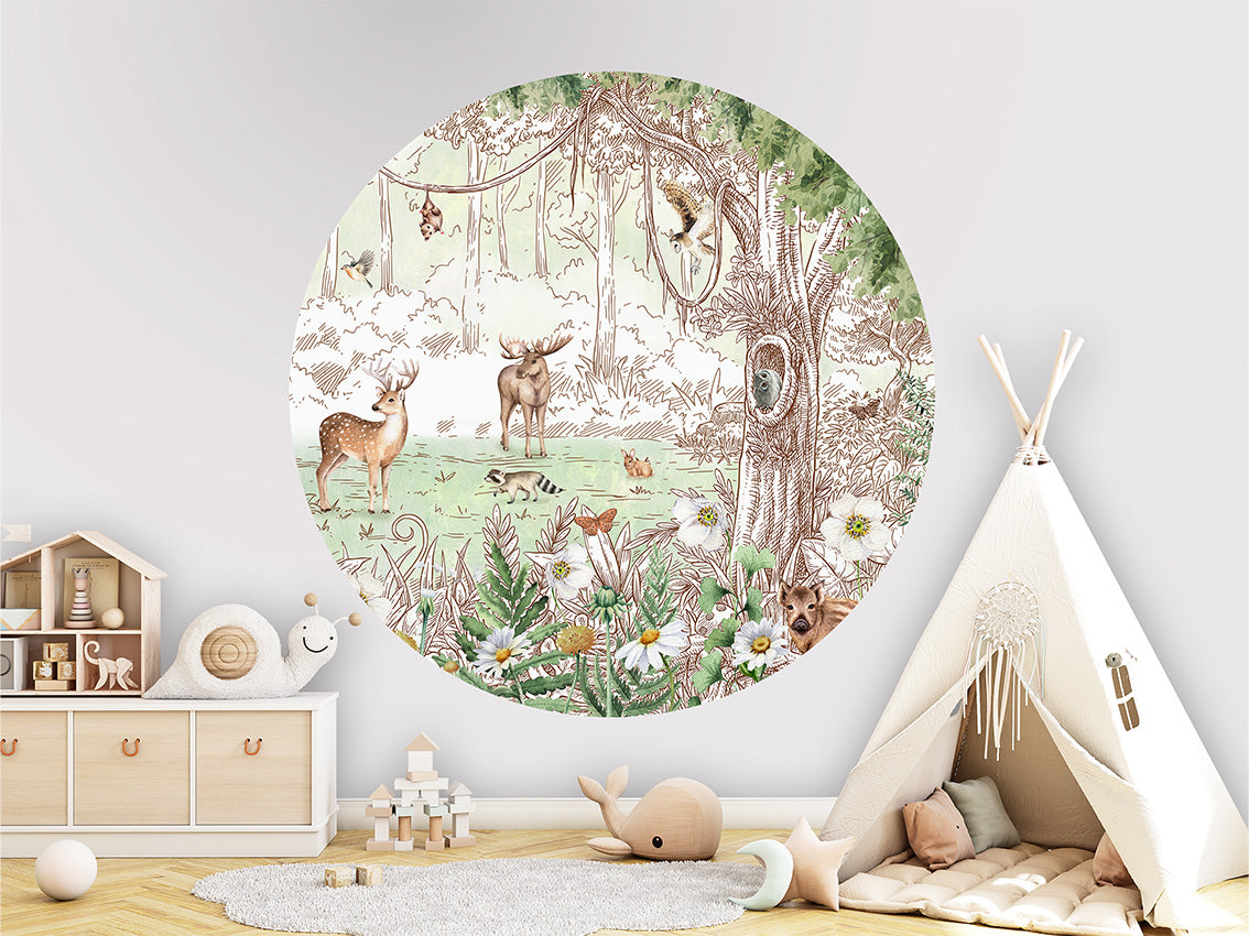 Forest Friends Spring 2 wall circle sticker by Artehub