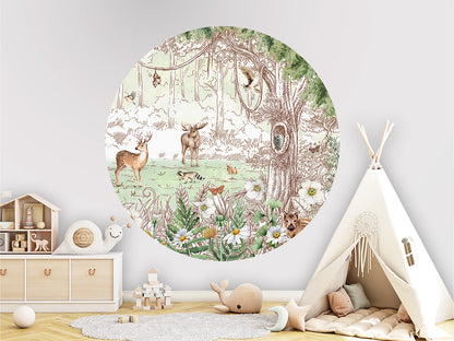 Forest Friends Spring 2 wall circle sticker by Artehub