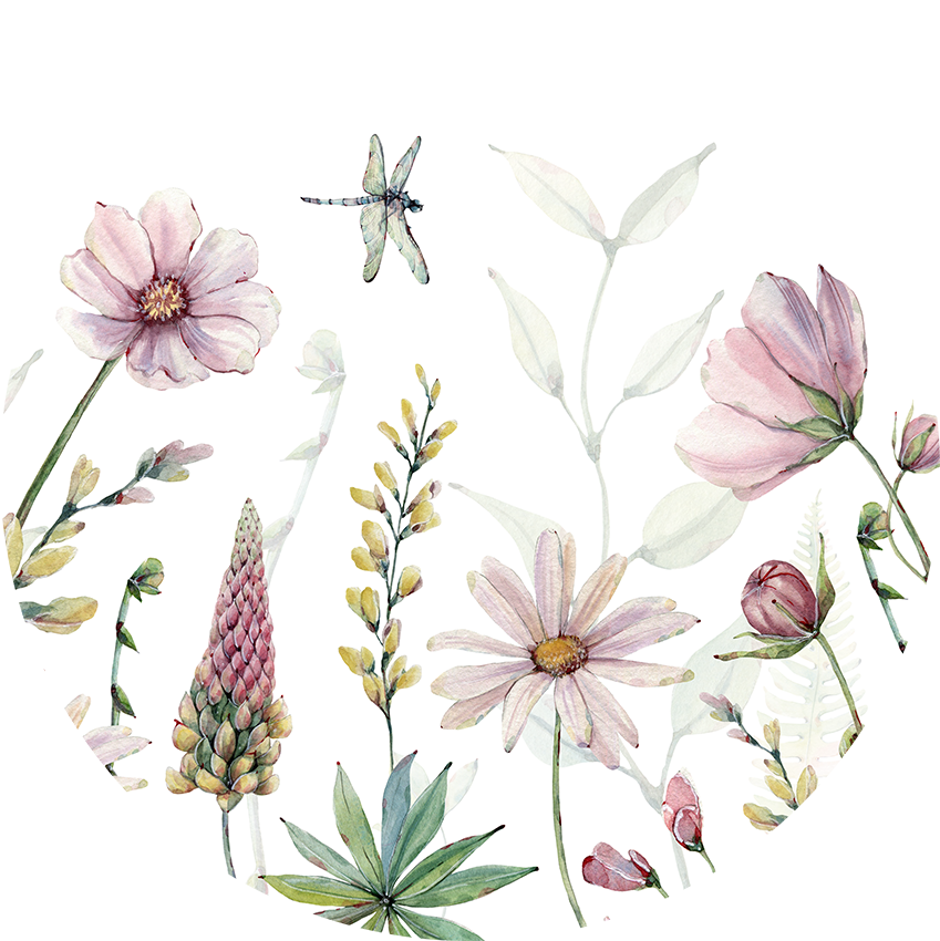 Fabulous Flowers wall circle sticker by Artehub