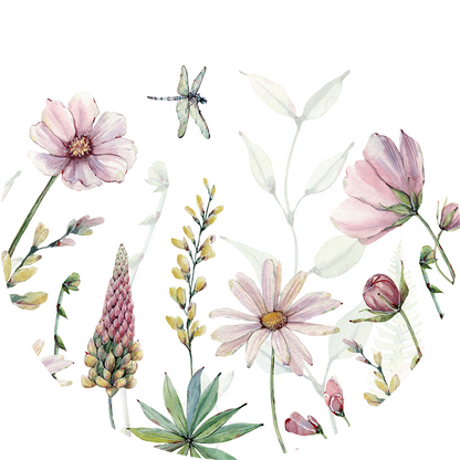 Fabulous Flowers wall circle sticker by Artehub