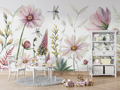 Fabulous Flowers luxury wallpaper in kids room interior — Artehub Egypt