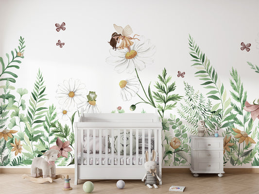 Fairy Garden luxury wallpaper in kids room interior — Artehub Egypt