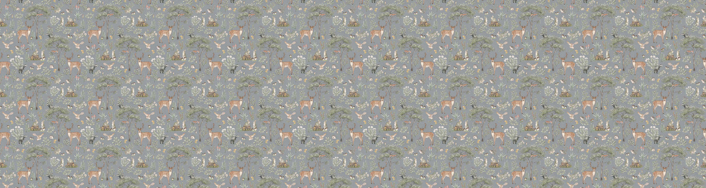 Fantastic Forest - Blue European wallpaper motif design for kids room — Artehub Egypt