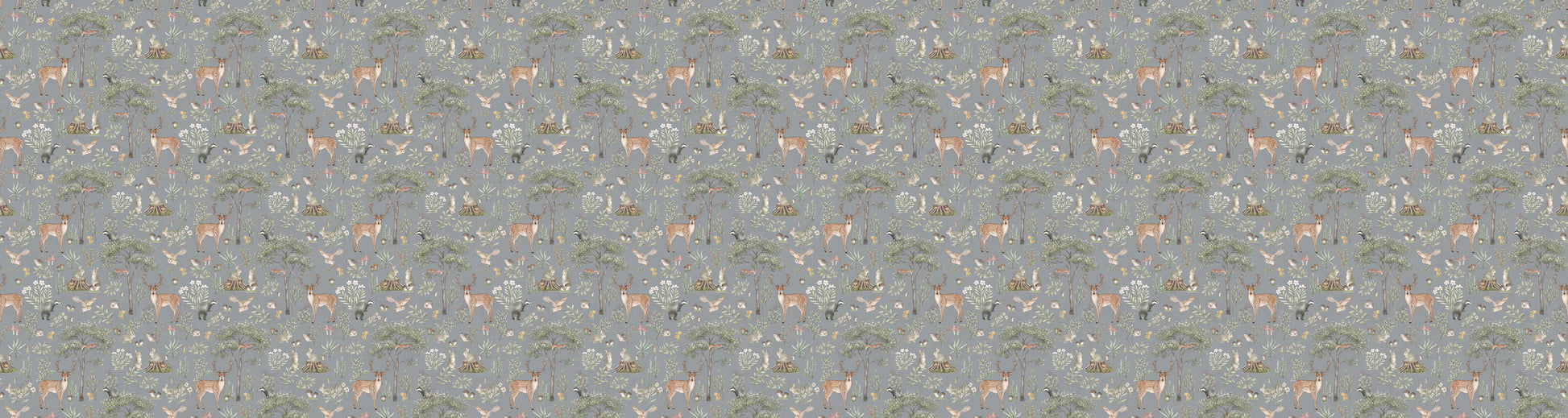 Fantastic Forest - Blue European wallpaper motif design for kids room — Artehub Egypt