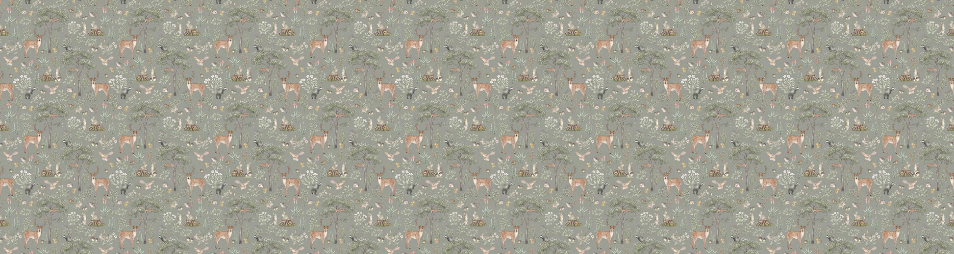 Fantastic Forest - Green European wallpaper motif design for kids room — Artehub Egypt