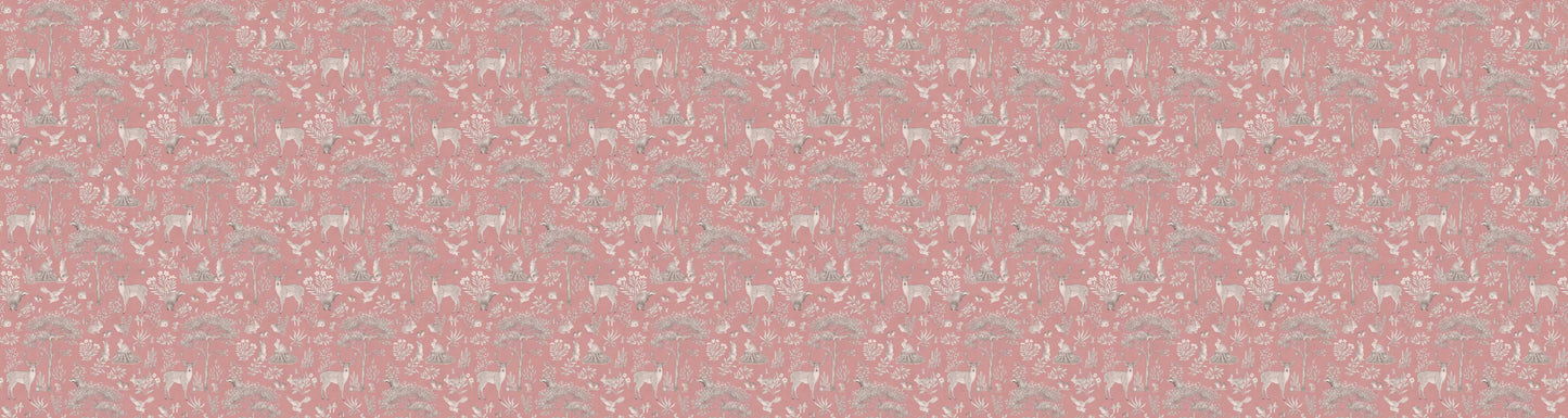 Fantastic Forest - Vintage Pink European wallpaper motif design for kids room — Artehub Egypt