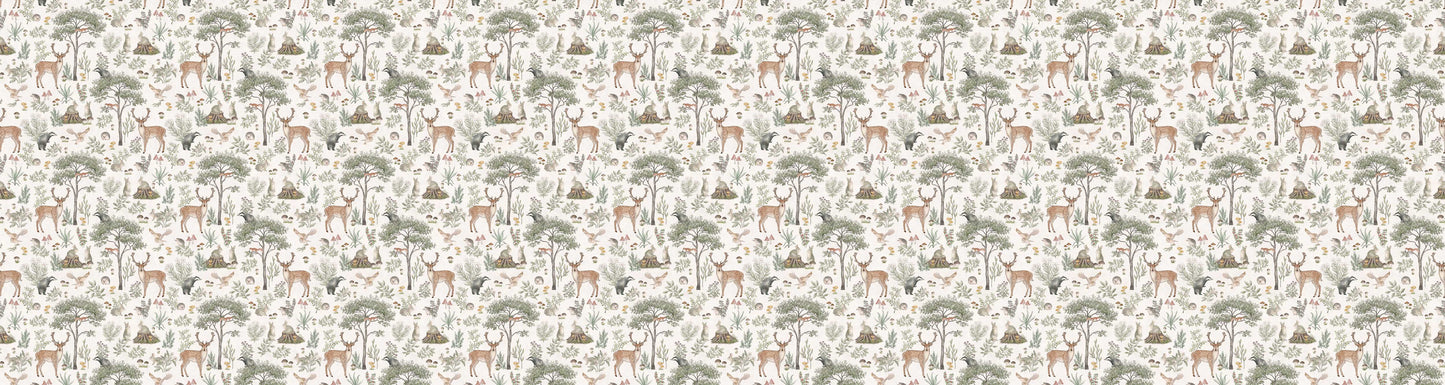 Fantastic Forest - White European wallpaper motif design for kids room — Artehub Egypt