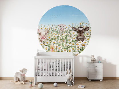 Farm Animals wall circle sticker by Artehub