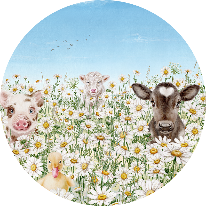 Farm Animals wall circle sticker by Artehub