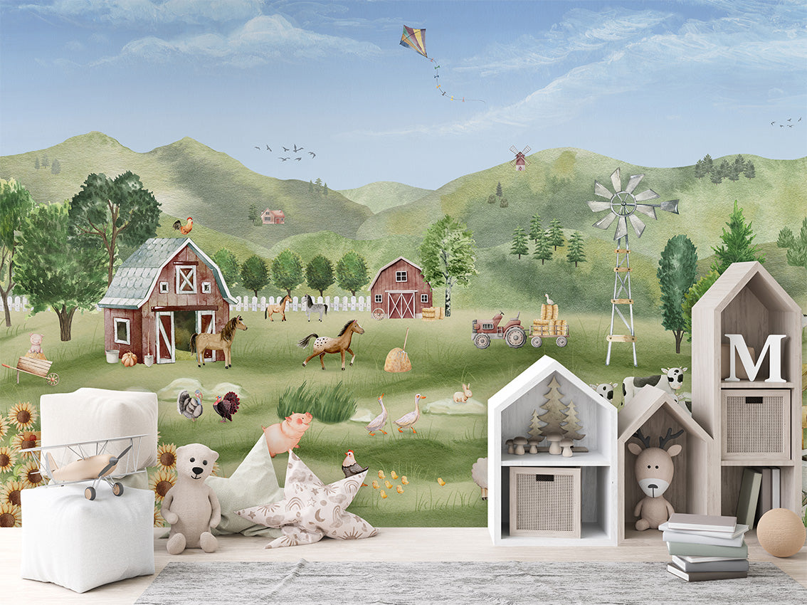 Farm_Joy kids room wallpaper interior — premium wallpaper by Artehub Egypt