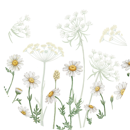 Field Of Daisies wall circle sticker by Artehub