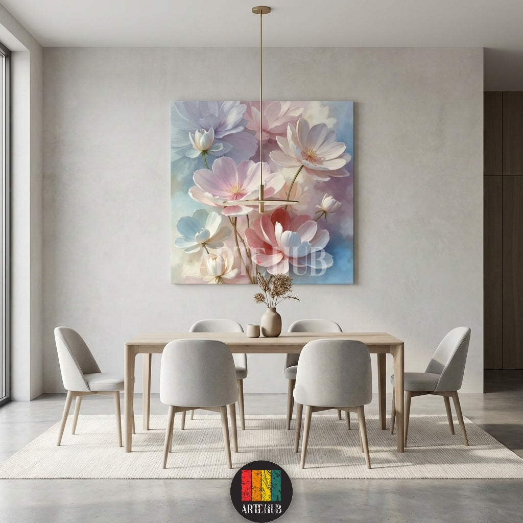 A soft floral pastel canvas wall art featuring delicate pink and white petals, perfect for a modern Egyptian home interior by Artehub Egypt.

لوحة كانفاس لزهور رقيقة بألوان الباستيل الهادئة، تناسب الديكور المودرن في المنازل المصرية من آرت هوب Artehub مصر.
