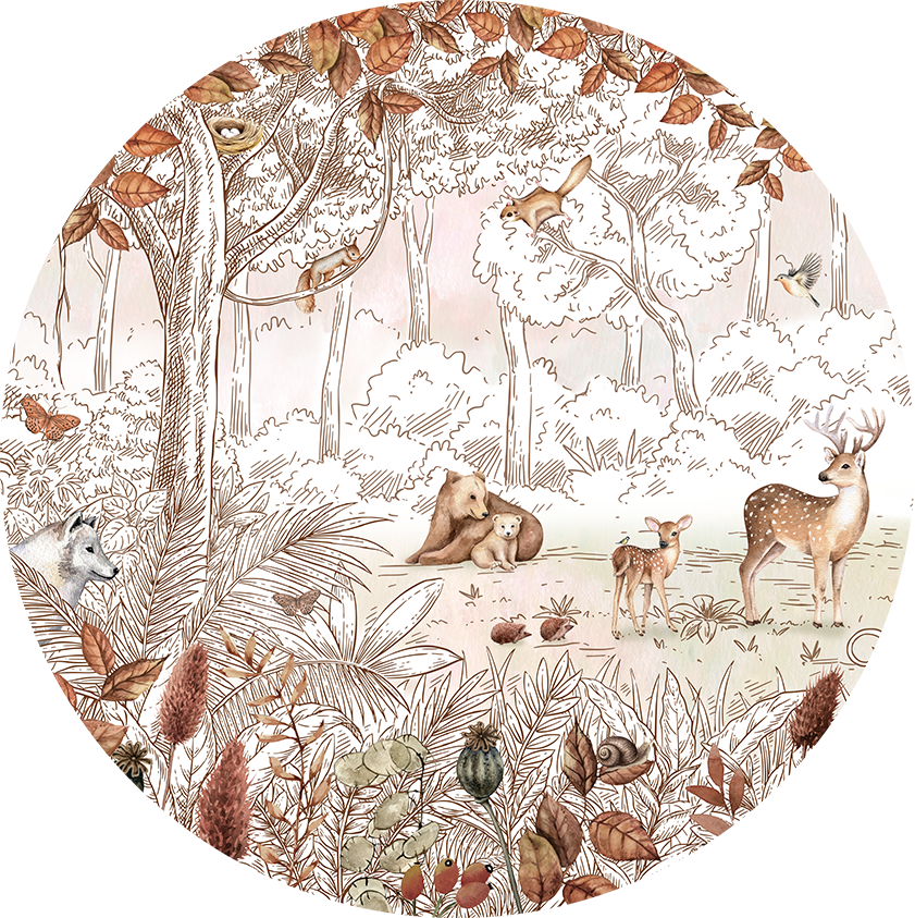 Forest Friends Autumn 1 wall circle sticker by Artehub