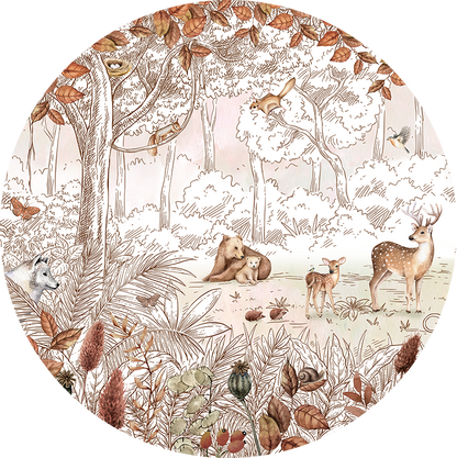 Forest Friends Autumn 1 wall circle sticker by Artehub