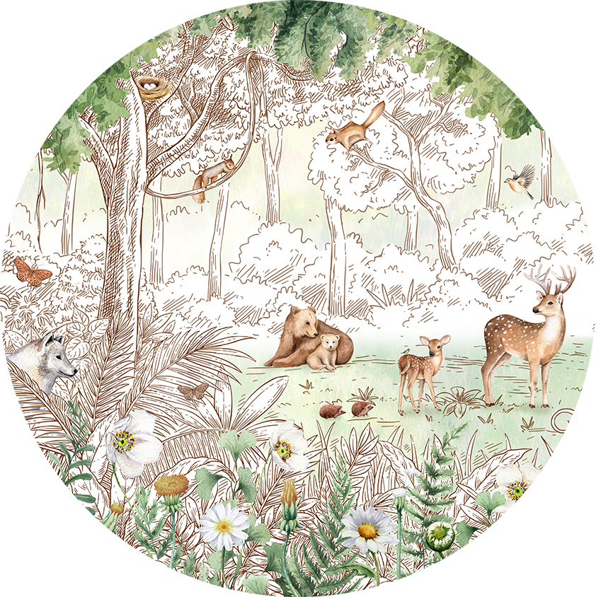 Forest Friends Spring 1 wall circle sticker by Artehub