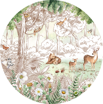 Forest Friends Spring 1 wall circle sticker by Artehub